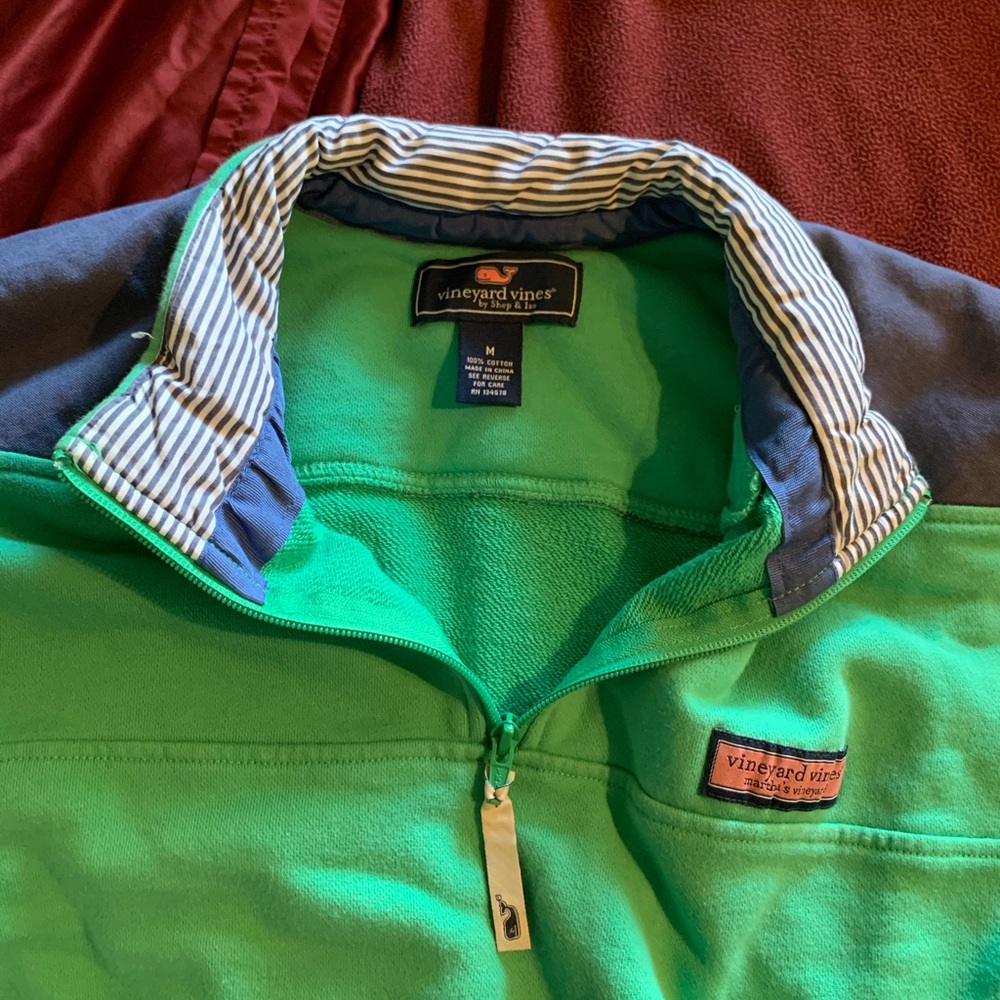 Vineyard Vines: Green Quarter (1/4) Zip - Picture 4 of 6